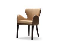 Elektra leather dining chair with armrests