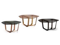 Ground coffee tables by Borzalino with mesh glass tops