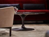 Saar coffee table by Borzalino with oval top in marble