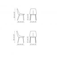 Upholstered chair with chromed legs By by Bonaldo - model and measurements