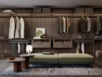 Horizon Lounge walk-in wardrobe with full-width Royal melamine back panels