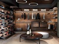 The modularity of the Horizon Lounge walk-in wardrobe also makes it suitable for U-shaped compositions on several walls