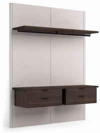 Horizon Lounge walk-in wardrobe - lacquered back panels and accessories in Royal melamine