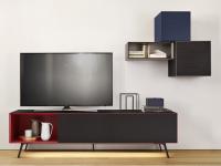 California wall-mounted storage unit paired with a TV stand from the same collection.