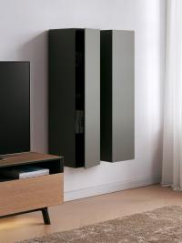 California wall-mounted storage cabinet with hinged door, to furnish the living room wall with elegance and functionality