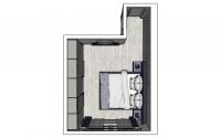 3D design of a double bedroom - plan