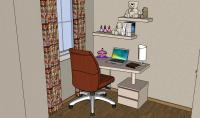 Kids Bedroom 3D Design - office view