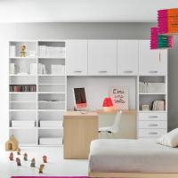 Almond Bookcase Accessories - additional shelves, hinged doors and drawers