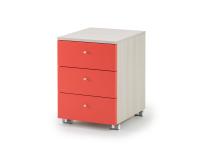 Almond 3-drawers chest on casters