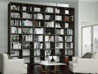 Almond d.45,6 double-sided modular bookcase with moka sides and shelves (colour not available)