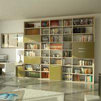 Almond d.32,8 lacquered modular bookcase