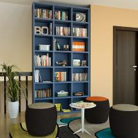 Almond d.32,8 lacquered modular bookcase composed of 3 modules cm 45 h.259,6 one next to the other (finish not available)
