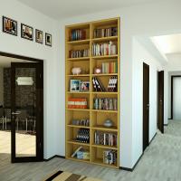Almond d.32,8 lacquered modular bookcase in amber lacquer finish