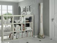 Almond d.32,8 lacquered double-sided bookcase with Clepsydra lamp