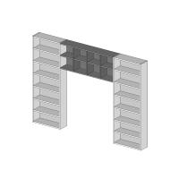 Almond Bridge Bookcase - bridge element cm 177 with an height of two compartments (cm 75,1)