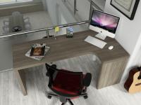 Almond custom corner desk