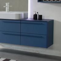 Cabinet with 2 drawers and cod.16 handles in matching lacquer
