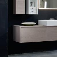 Atlantic wall-mounted bathroom cabinet - wood finish