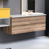 Atlantic D.45 wall-mounted cabinet with washbasin unit and side unit with 2 drawers