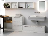 Possible combination with Oasis with suspended washbasin and combination of small cabinets with drawers