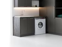 Oasis laundry-room cabinet with 2 doors and Scotland ceramic washbasin 