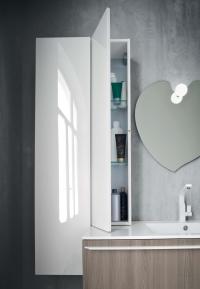 Atlantic tall boy bathroom cabinet  - J0 White gloss-lacquer finish 