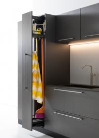 Oasis column cupboard for washing machine with 2 internal baskets and broom holders / clothes hangers