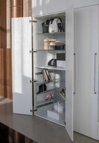 Oasis column cupboard with broom holder and internal shelves