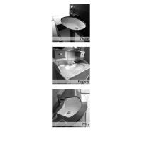 Atlantic curved bathroom cabinet - Built-in washbasin models