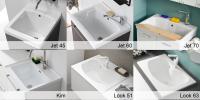 The washbasins available with the Oasis washbasin cabinet 
