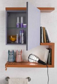 Customisable bathroom shelf with cm 3,5 thickness and lacquered finish