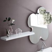 Customisable bathroom shelf with cm 3,5 thickness and lacquered finish