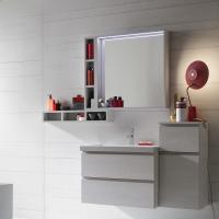 Atlantic / Frame Slim bathroom box shelf in the 211 Igloo melamine finish