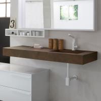 Large shelf with small Free washbasin and siphon (only available in chromed metal)
