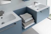 Atlantic bathroom composition with Ora 60 basin in glossy white Mineralguss