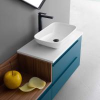 Roly 85 washbasin with glossy white ceramic top