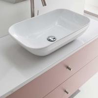 Roly 105 CX top and washbasin in glossy white ceramic