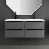 Atlantic bathroom vanity with 2 drawers in sandblasted lacquer (N6 Peltro)