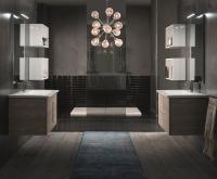 Bathroom with two vanity units from this Atlantic collection