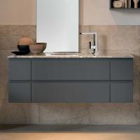 Washbasin cabinet with 2 drawers in G4 Ombra matt lacquer