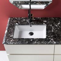 Surface in cat.B 8T Portoro marble with a built-in undermount basin