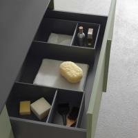 Deep drawer equipped with two optional organisers in the Orion Grey finish
