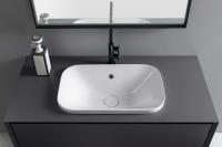 Movado 58 built-in countertop washbasin in glossy white ceramic