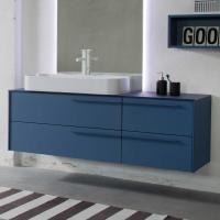Washbasin cabinet with drawers and additional sides