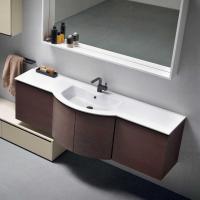 Versus customised washbasin with 1-basket side base units (continuation washbasin on Atlantic base unit instead of curved end unit available on request)