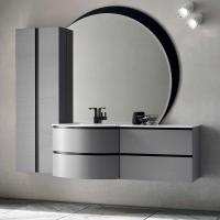 Atlantic bathroom cabinet with 2-drawer washbasin base unit (washbasin continuation on Atlantic base unit instead of curved end unit available on request)