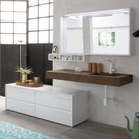 N65 Atlantic is a wall hung shelf basin combined with a 4 drawers storage unit and a wall mounted mirror