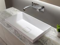 Close-up of the mod. Paola countertop washbasin in mineralguss