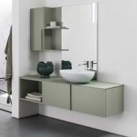 Atlantic bathroom vanity, 37cm in depth, with Softly countertop washbasin and cod.16 full-height central handles 