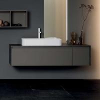 Atlantic bathroom vanity with a deep drawer and lateral base in matt lacquer (11 Tortora)